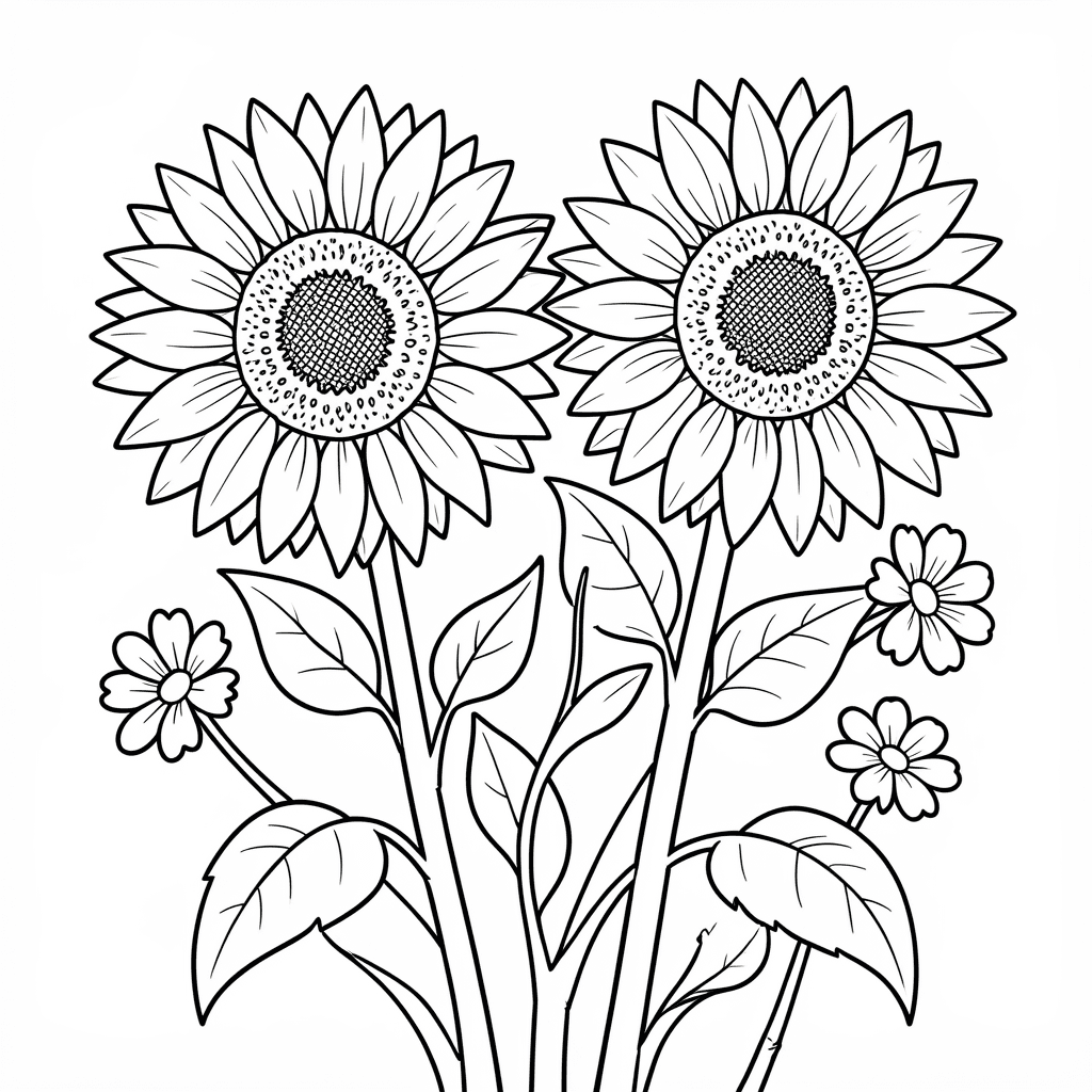 Free Printable Sunflower Coloring Page