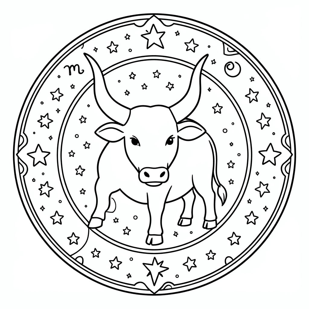 Free Printable Taurus Zodiac Coloring Page