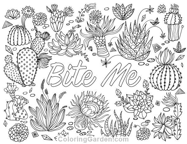 Bite Me Adult Coloring Page