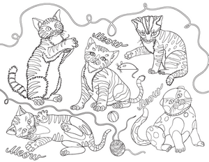 Cute Kittens Coloring Page