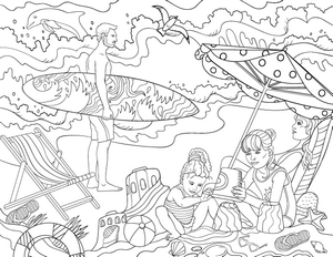 Day at the Beach Coloring Page