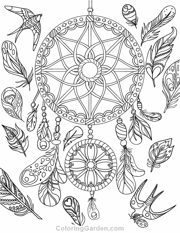 Dreamcatcher Adult Coloring Page