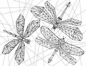 Geometric Dragonfly Coloring Page