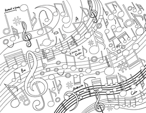 Music Swirl Coloring Page