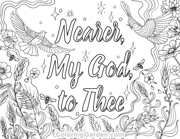 Nearer, My God, to Thee Adult Coloring Page