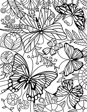 Stained Glass Butterfly Coloring Page