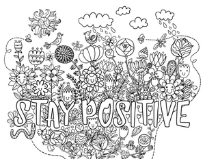 Stay Positive Coloring Page