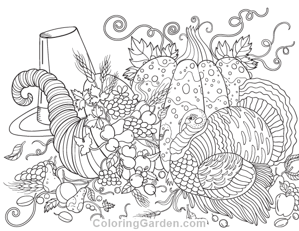 Thanksgiving Adult Coloring Page