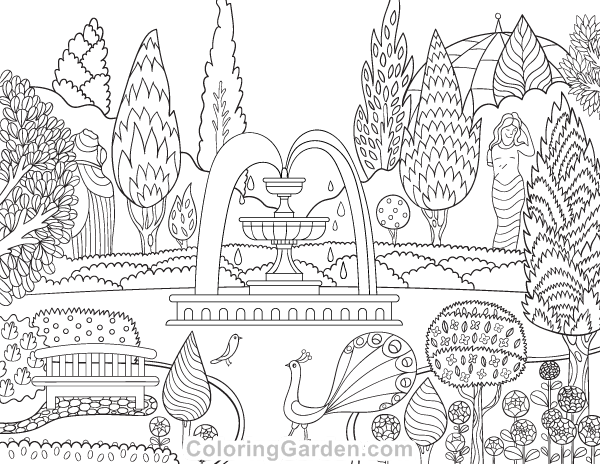Victorian Garden Adult Coloring Page