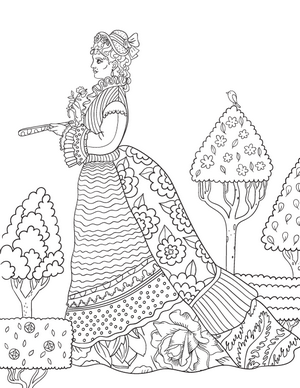 Victorian Woman Coloring Page
