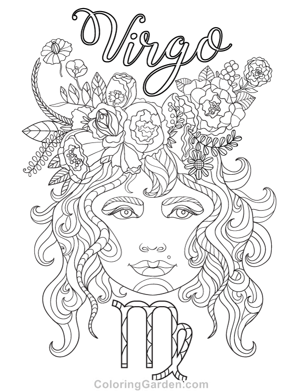 Virgo Adult Coloring Page